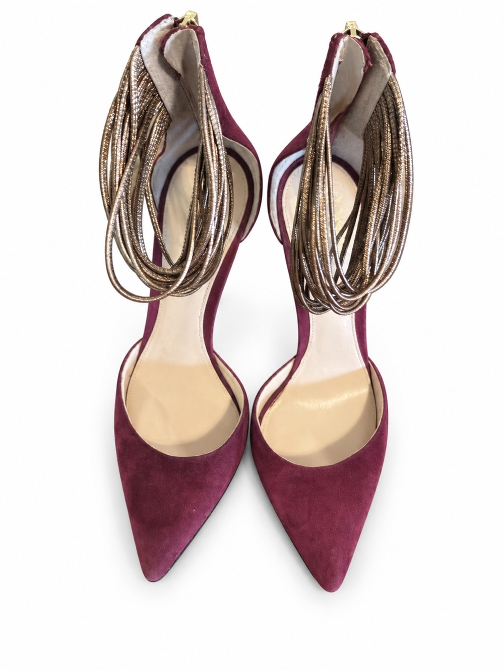 Vince Camuto Nayz Burgundy Suede Ankle Cuff Pumps Size 9M/39